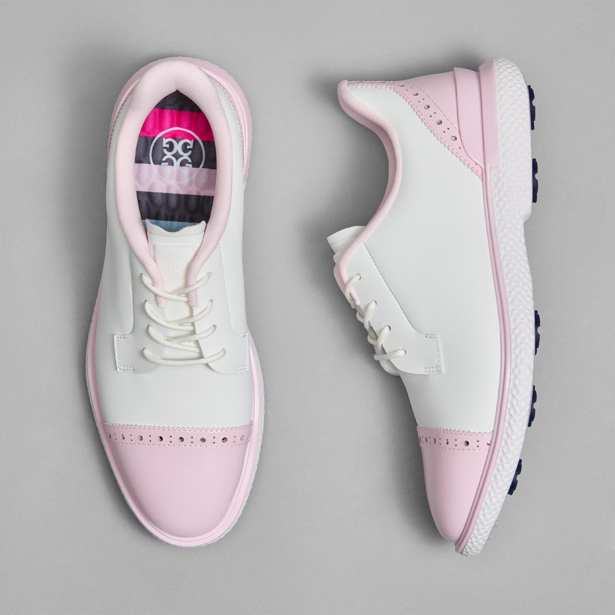 G/FORE Gallivan2r Brogue Cap Toe Kiltie Ladies Golf Shoes Snow/Blush